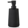 thumbnail image 1 of Hand Soap Dispenser for Bathroom & Kitchen, Modern Striped Plastic Lotion Pump, Refillable Countertop Dish Soap Bottle 9 oz, Black, 1 of 6