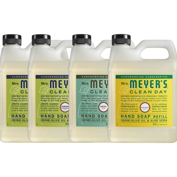 Hand Soap Refill, 2 Packs Lemon Verbena, 1 Pack Basil, Honey Suckle, 33 OZ each