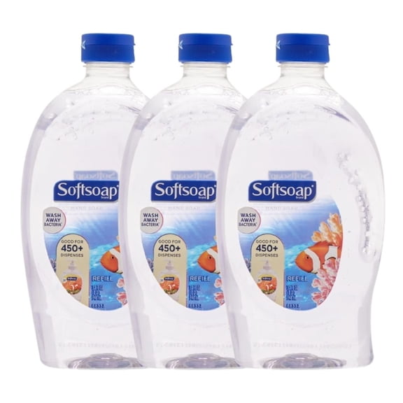 Hand Soap Refill for Hand Wash for Effective Daily Protection | Dermatologist Tested Aquarium Series in Refill Hand Soap Bottle - 32 OZ Per Pack| Ideal Bathroom Soap & Kitchen Hand Soap, Pack of 3