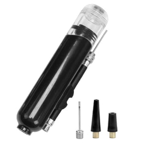 Hand Sports Ball Pump, Push & Pull Inflating System, Comes with 1 Needle and 2 Nozzles, Universal Inflator for Basketballs, Volleyballs and Exercise Balls, Portable Mini Ball Pump,Black