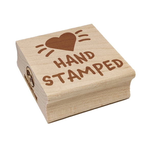 Hand Stamped Love Heart Square Rubber Stamp Stamping Scrapbooking Crafting - Small 1.25in