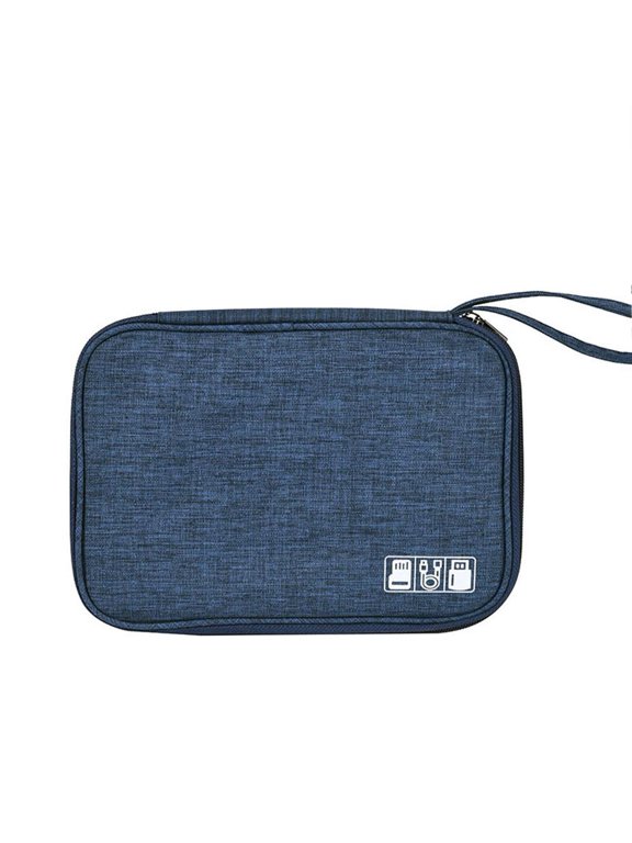 Hand Storage Bag Waterproof Cationic Fabric Zipper Clutch Travel Organizer Case With Multi Compartments For Cosmetics Chargers Stationery Lightweight Portable