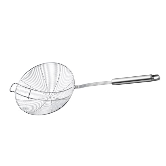 Hand Strainer Kitchen Spoon Spider Catcher Handle Sink Drain Basket Filter Silver