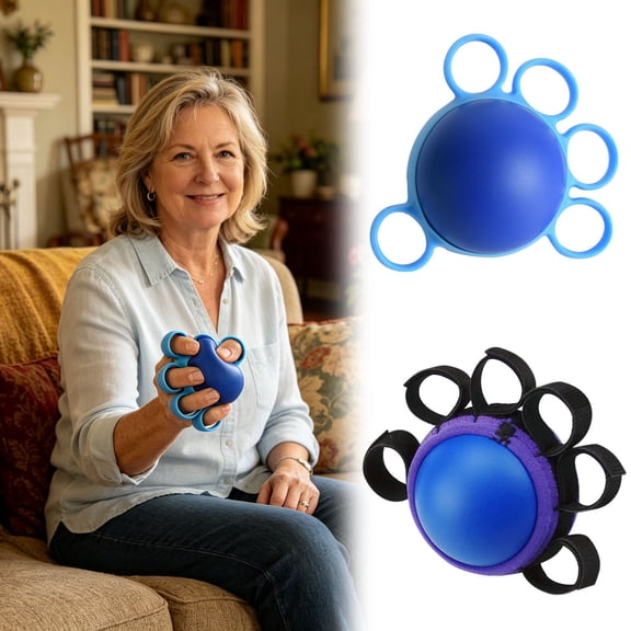 Hand Strengthener Grip Strengthener & Forearm Exerciser For Carpal Tunnel Rock Climbing Stress Reduction Blue Silicone, 2.76 inch, Black