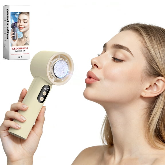 Hand Summer Mini Desktop Fan, Beige Rechargeable Turbine, Outdoor Daily Office For Daily Use, Portable Compact Usb For Daily Use, Summer Heat Relief Dual-Use Design