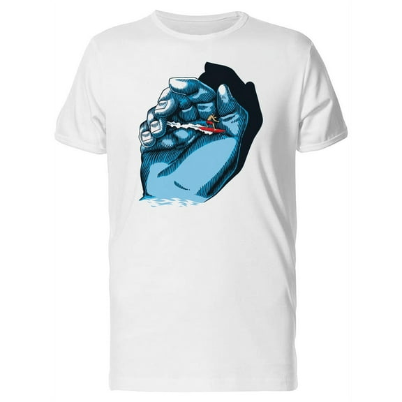 Hand Surfer Art T-Shirt Men -Image by Shutterstock, Male x-Large