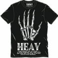 Hand Symbol T Shirt with Skeleton Arm Horns Sign Black Tee