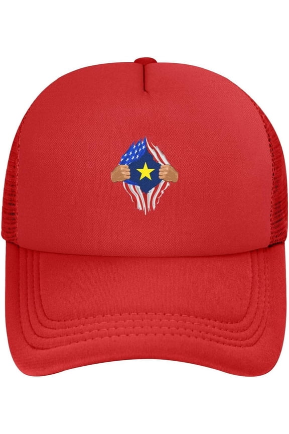 Hand Tear Flag of The Republic of Texas Baseball Cap for Men Women Snapback Adjustable Mesh Back Hat, Red
