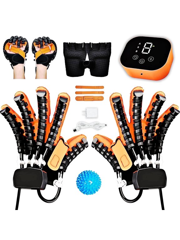 Rehabilitation Robot Gloves,Hand Exerciser for Stroke with Neuromuscular Recovery & Stroke Therapy Equipment,Strength Adjustable,2 Piece