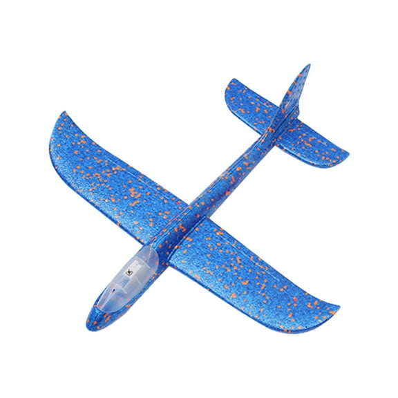 Hand Throwing Glider Plane - Diy Foam Airplane With Led Lights, Blue, For Kids Outdoor Play, Party Favors, Backyard Activities