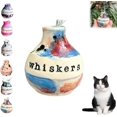 thumbnail image 1 of Hand‑Thrown Whiskers Keepsake Vase,Ceramic Cat Whisker Holder, Mini Handmade Pottery Pet Memorial Jar, for Shed Whiskers and Fur Decorative Small Bud Vase for Cat Lovers (E), 1 of 9