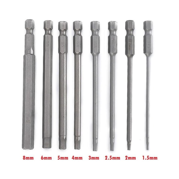 Hand Tools Screwdriver Bit Quick Connection 1 4 Hex Shank Hex Shank Hexagon Wrenches Magnetic Magnetic Handle Silver 1.5Mm Smile Home