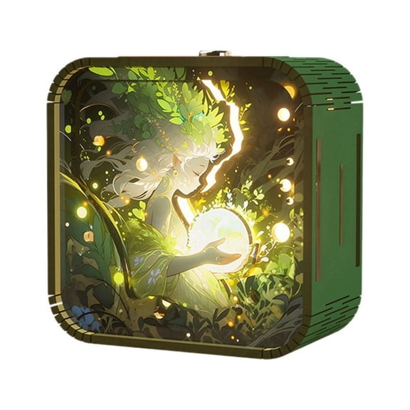 Hand Touch Cartoon DIY Wooden Stereo Atmosphere Lights Graduation Season Gifts Nightlight Gifts,C