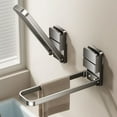 thumbnail image 1 of Hand Towel Bar,Upgrade Self-Adhesive Kitchen Towel Holder Reduce Fall Off, Rustproof Fold-Down Bathroom Hand Towel Holder Stick on Wall, No Drill Suction Cup Towel Bar, 1 of 6
