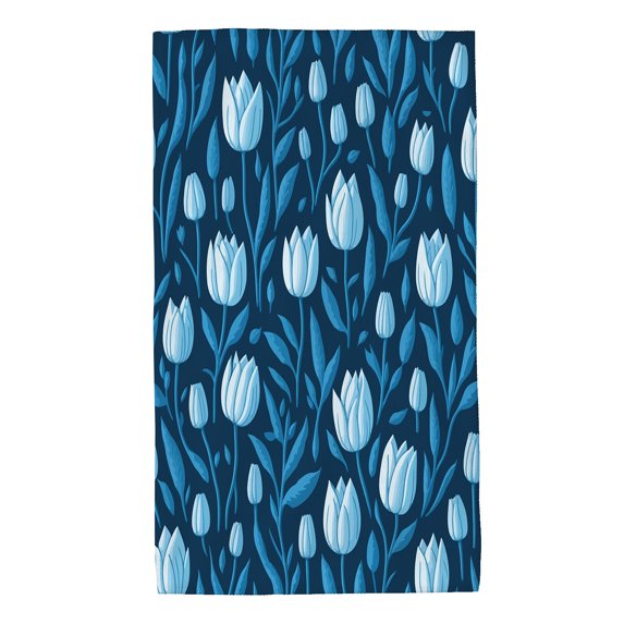 Hand Towel Blue And White Floral for Bathroom Kitchen Absorbent Soft Home Face Bath Towels 27.5 X 16 Inches