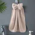 thumbnail image 1 of Hand Towel, Bow Design Hangable Towel, Fleece Soft Absorbent Towel, Kitchen Bathroom Towels, Holiday Mother's Day Gift, Polyester Material, Multi Purpose, No Hair Loss, Easy to Hang, 1 of 6