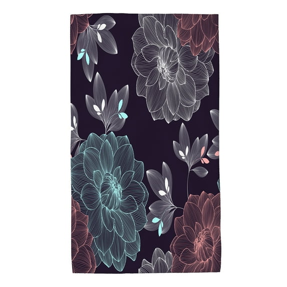 Hand Towel Dahlia Flowers Leaves for Bathroom Kitchen Absorbent Soft Home Face Bath Towels 27.5 X 16 Inches