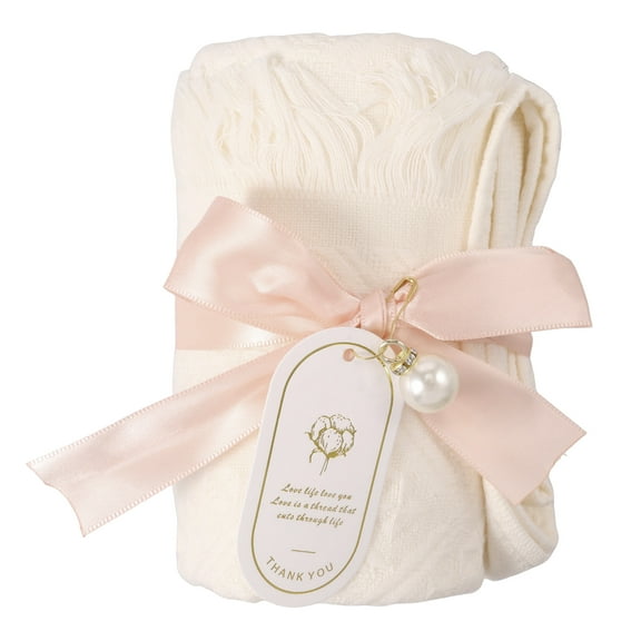 Hand Towel Fringed Jacquard Pattern Cotton Turkish High Water Absorbency Soft Face Towel for Bathroom Spa Center