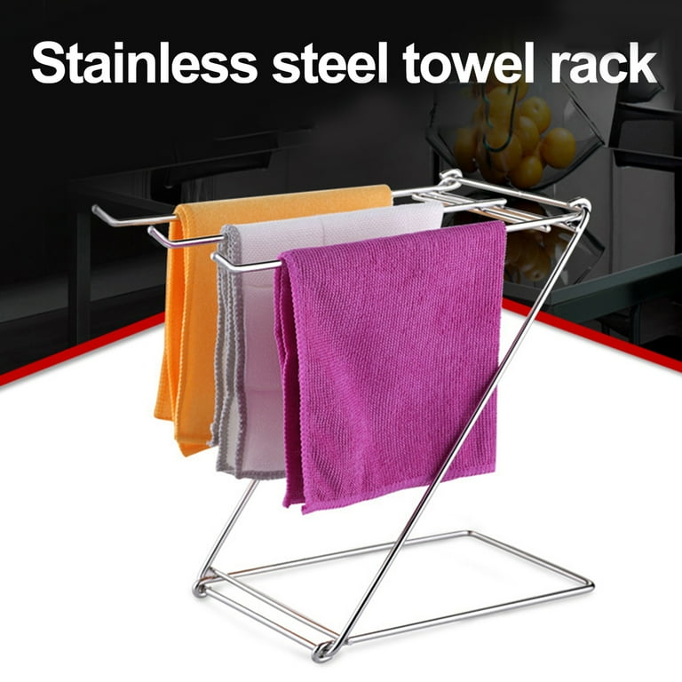 Hand Towel Holder for Bathroom Fingertip Towel Stand Free Standing Towel Rack Z Shaped Three Pole Position Lightweight Multi purpose Folding Clothes Drying Rack Walmart