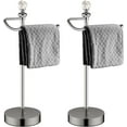 thumbnail image 1 of Hand Towel Holder for Bathroom, Hand Towel Rack Stand with Heavy Weighted Base, Crystal Ball Countertop Towel Rack Stand for Bathroom Kitchen (Brushed Nickel, 2 Pack), 1 of 6