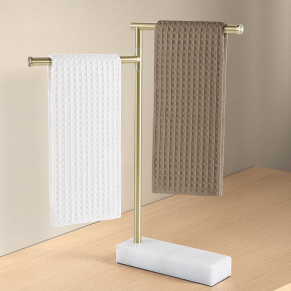 Hand Towel Holder For Bathroom Countertop Standing Swivel Rack With Marble Base Free 18/8 Stainless Steel Brushed Bth233-bz