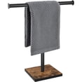 thumbnail image 1 of Hand Towel Holder Stand Bathroom Rack with Weighted Base T-Shape Standing Racks Farmhouse Countertop Stand for Kitchen Counter Rustic Black Brown, 1 of 4