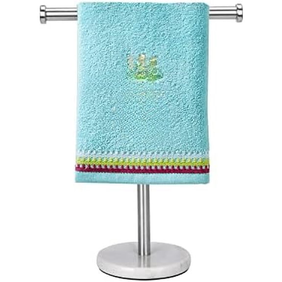 Hand Towel Holder Stand Countertop, Sturdy Marble Base, No Wobbly, Hand Towel Rack for Bathroom (Brushed Nickel)