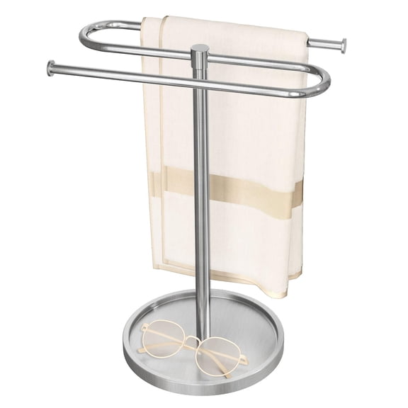 Hand Towel Holder Stand for Bathroom Countertop,S-Shape Bar,Black | Stainless Steel Hand Towel Racks Standing Holds 2 Towels for Kitchen
