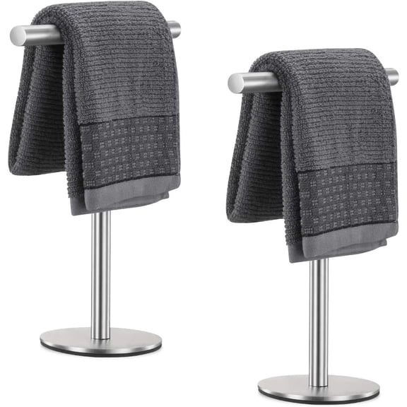 Hand Towel Holder Stand for Bathroom Vanity Countertop T-Shape Towel Rack Free Standing Stainless Steel Towel Bar for Kitchen