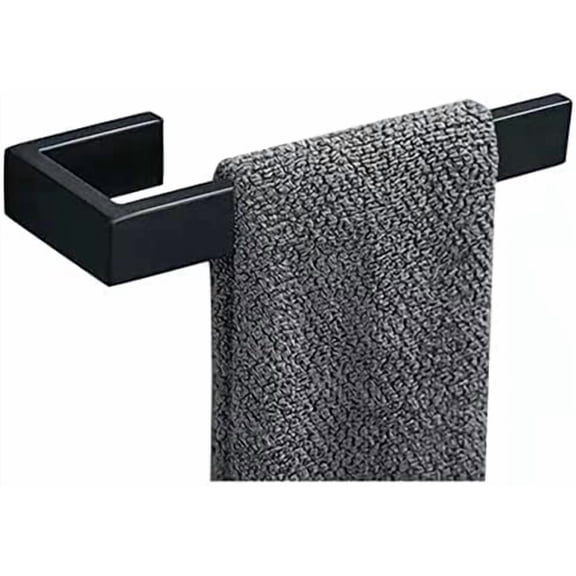 Hand Towel Holder, Towel Ring - Thicken SUS 304 Stainless Steel Towel Holder for Bathroom Wall, 8" Rectangular Modern Design Hand Towel Bar, Contemporary Hand Towel Rack - Matte Black