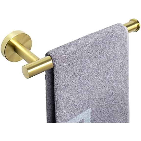 Hand Towel Holder/Towel Ring, Thicken Stainless Steel Hand Towel Bar for Bathroom, Rustproof Wall Mounted Towel Rack, Contemporary Style Bath Accessories, 9 Inch (1 Pack, Brushed Gold)