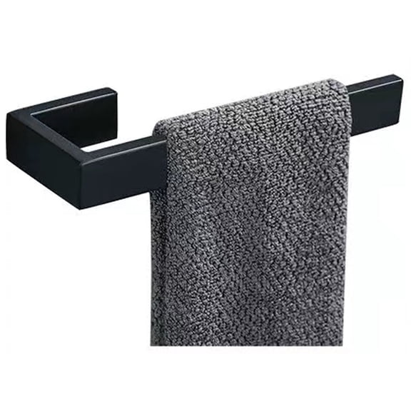 Hand Towel Holder, Towel Ring - Thicken Stainless Steel Towel Holder for Bathroom Wall, 8" Rectangular Modern Design Hand Towel Bar, Contemporary Hand Towel Rack - Matte Black