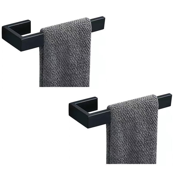 Hand Towel Holder, Towel Ring - Thicken Stainless Steel Towel Holder for Bathroom Wall, 8" Rectangular Modern Design Hand Towel Bar, Contemporary Hand Towel Rack - Matte Black