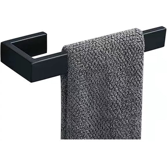 Hand Towel Holder, Towel Ring - Thicken Stainless Steel Towel Holder for Bathroom wall, 8" Rectangular Modern Design Hand Towel Bar, Contemporary Hand Towel Rack - Matte Black