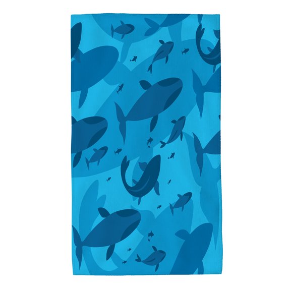 Hand Towel Minimalist Ocean Whale for Bathroom Kitchen Absorbent Soft Home Face Bath Towels 27.5 X 16 Inches