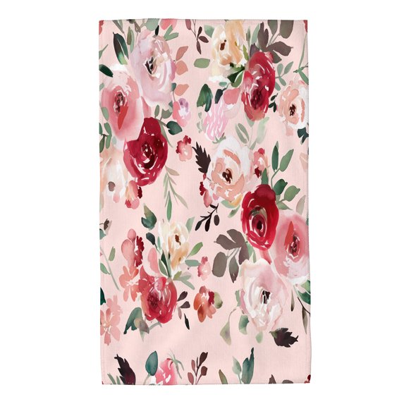 Hand Towel Rose Flower Blooming With Floral for Bathroom Kitchen Absorbent Soft Home Face Bath Towels 27.5 X 16 Inches