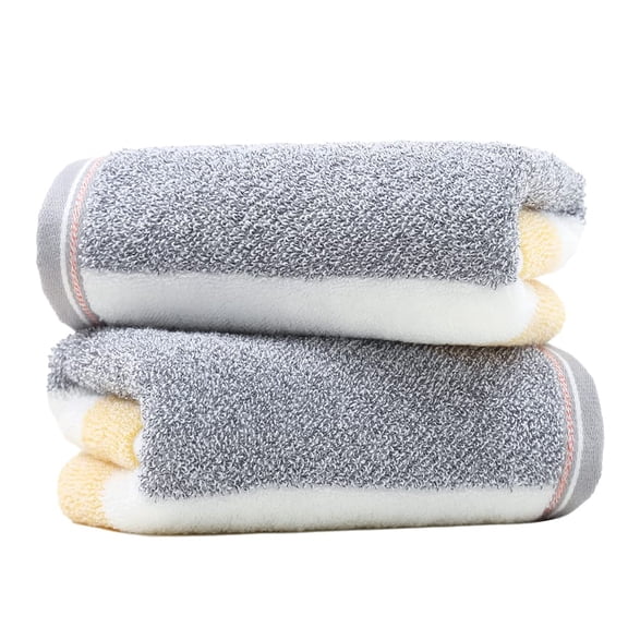 Hand Towel Set Yellow & Grey Striped 2 Count 13" x 29" Bathroom and Outdoor Use