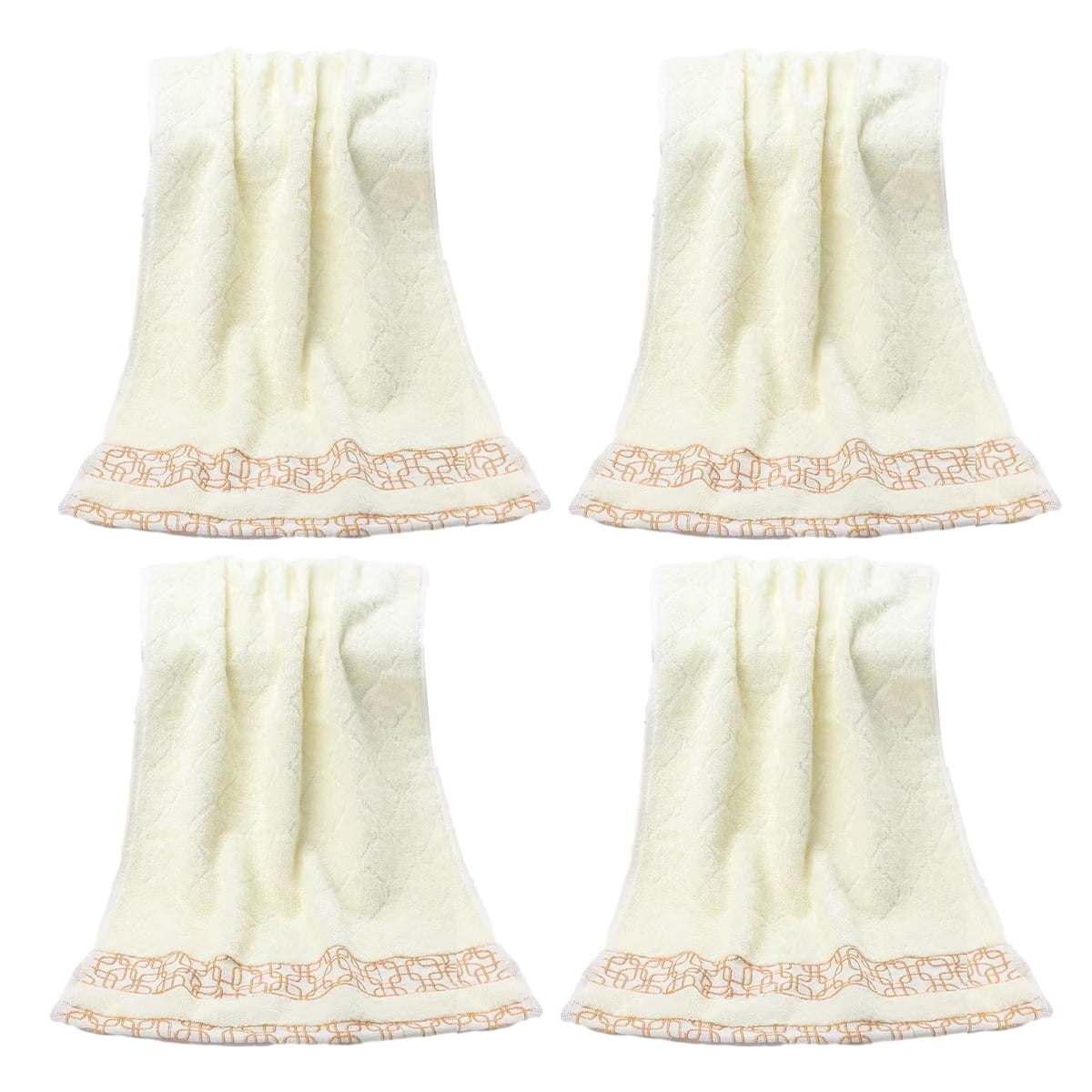Hand Towel Set of 4 Embroidered pattern cotton Bathroom soft decorative ...