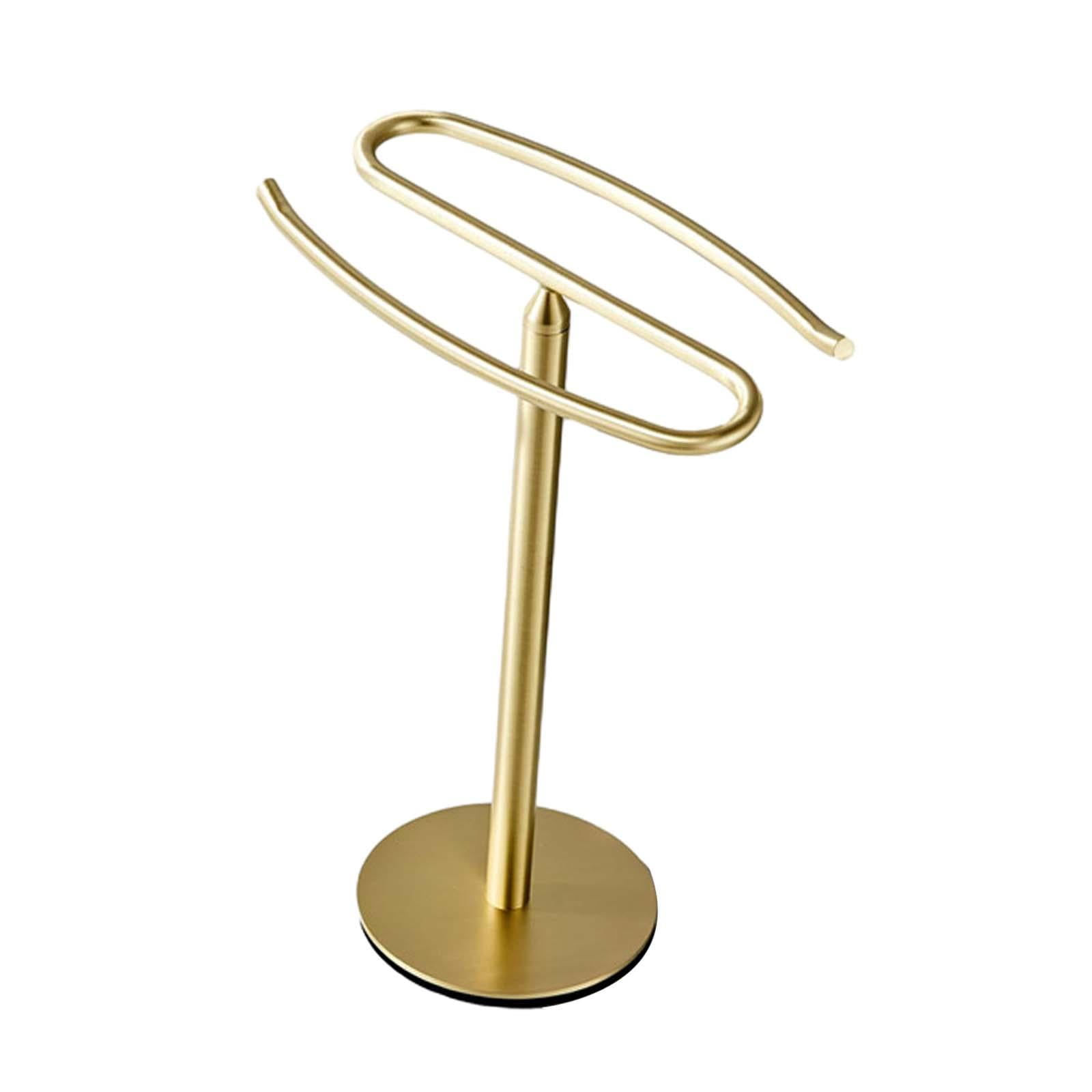 Gold Stainless Steel Freestanding Hand Towel Holder Stand for Countertop