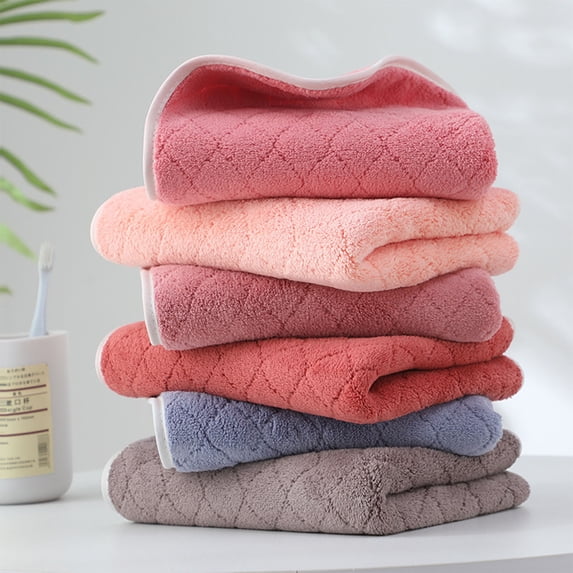 Hand Towel, Ultra Plush Soft Absorbent Face Towel for Bathroom, Quick Dry Microfiber Towel with Diamond Pattern, Fade Resistant Hotel Style Towel for Gym & Spa 13.8" x 29.5"