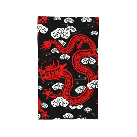Hand Towel, Ultra-Soft & Absorbent Face Wash Cloth for Bath, Pool, Travel, 27.5" x 16", Chinese Dragon Asian Zodiac
