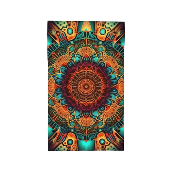 Hand Towel, Ultra-Soft & Absorbent Face Wash Cloth for Bath, Pool, Travel, 27.5" x 16", Kaleidoscope Psychedelic Trippy Cool
