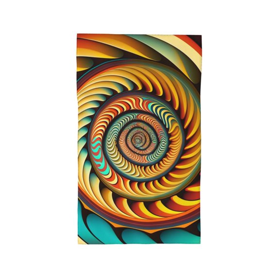 Hand Towel, Ultra-Soft & Absorbent Face Wash Cloth for Bath, Pool, Travel, 27.5" x 16", Spiral Trippy Illusion Optical Psychedelic