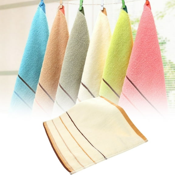Hand Towel - Ultra Soft and Quick-Drying - Two-Tone Stripes - 13.38 x 13.38 in - Beige