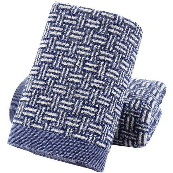 Hand Towels 100% Cotton Absorbent Soft Decorative Towel for Bathroom 13.4 x 29.1 Inch,Blue,2pack,F163423