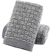 Hand Towels 100% Cotton Absorbent Soft Decorative Towel for Bathroom 13.4 x 29.1 Inch,Gray,2pack,F163425