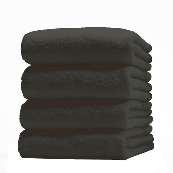 Pacific Linens Highly Absorbent Hand Towels - 24 Pack, Black, 100% Cotton, 16x27 inch, Gym Spa Salon