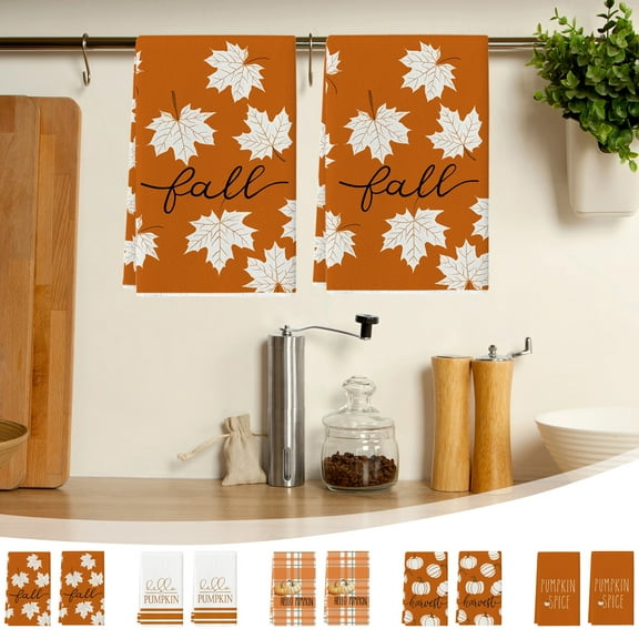 Hand Towels under $5! kkbbma Fall Hand Towels Hello Pumpkin Embroidered Bathroom Towel Autumn Orange Dish Towel for Thanksgiving Drying Cleaning Cooking Gift