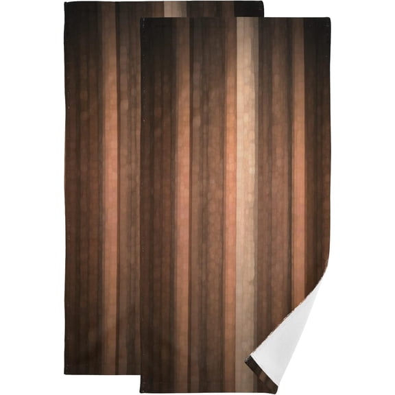 Hand Towels for Bathroom Set of 2 Brown Earth Orange Copper and Pale Peach Abstract Cool Glass and Vintage Stripe Design Soft Absorbent Small Bath Towels Decorative Towel for Gym,Spa 28x14in