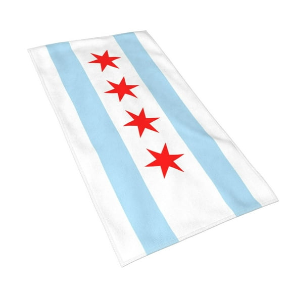 Hand Towels Chicago City Flag Bath Shower Towels Fingertip Kitchen Dish Guest Towel 15.7 X 27.5 In